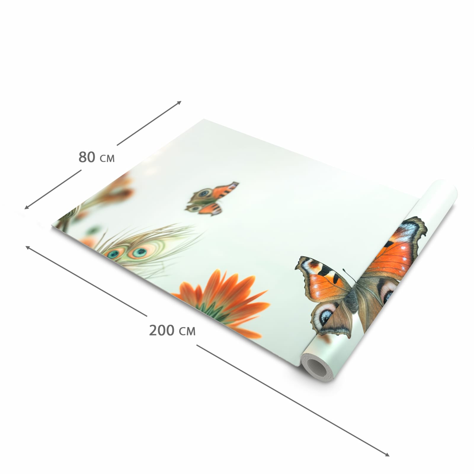 Küchenteppich mit Motiv Schmetterling Wiese in der Grösse 90x240 cm für sicheres Aufbewahren