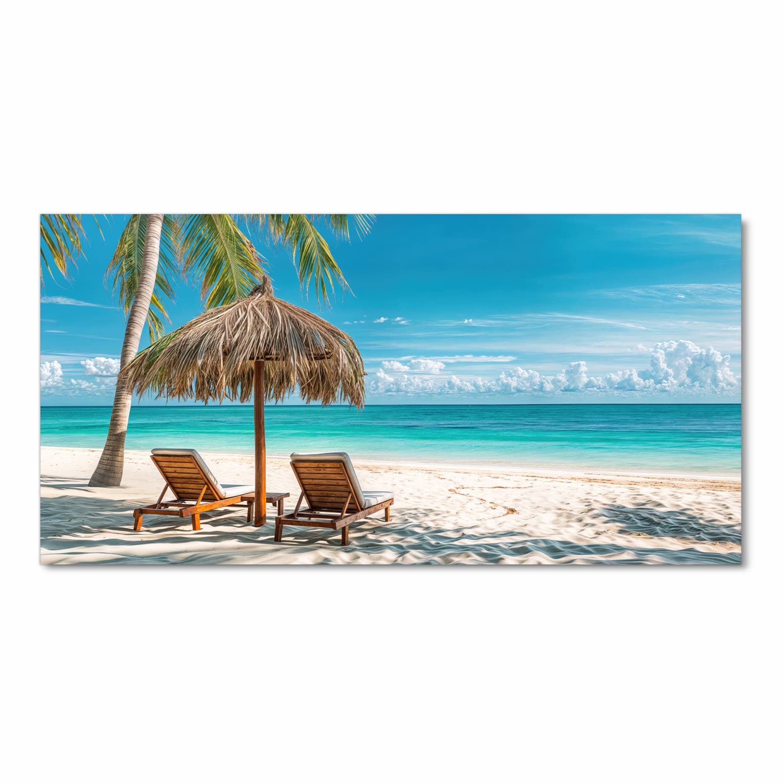 Pflegeleichter Küchenläufer mit Motiv Strandparadies in Frontansicht