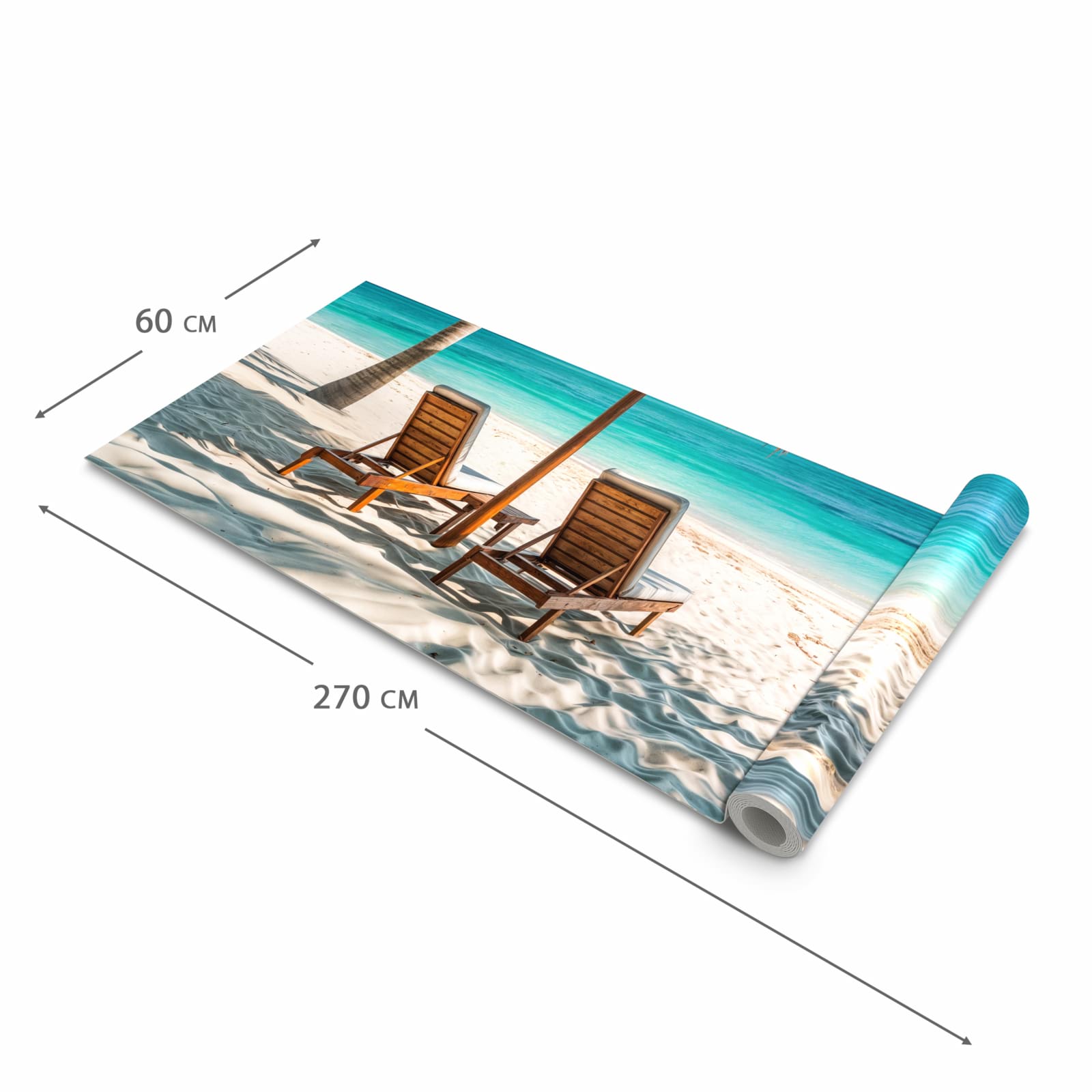 Formstabiler Küchenläufer mit Motiv Strandparadies in der Grösse 90x180 cm