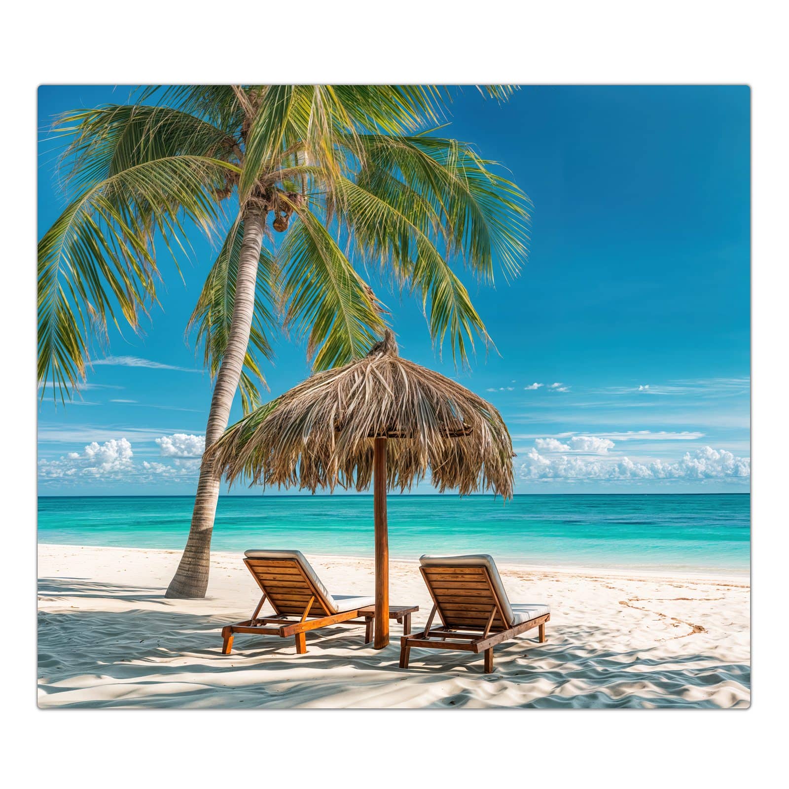 1-teilige Abdeckung für Herdplatten mit Strandparadies-Motiv in der Frontansicht #grösse_1-Teilig (60x52cm)