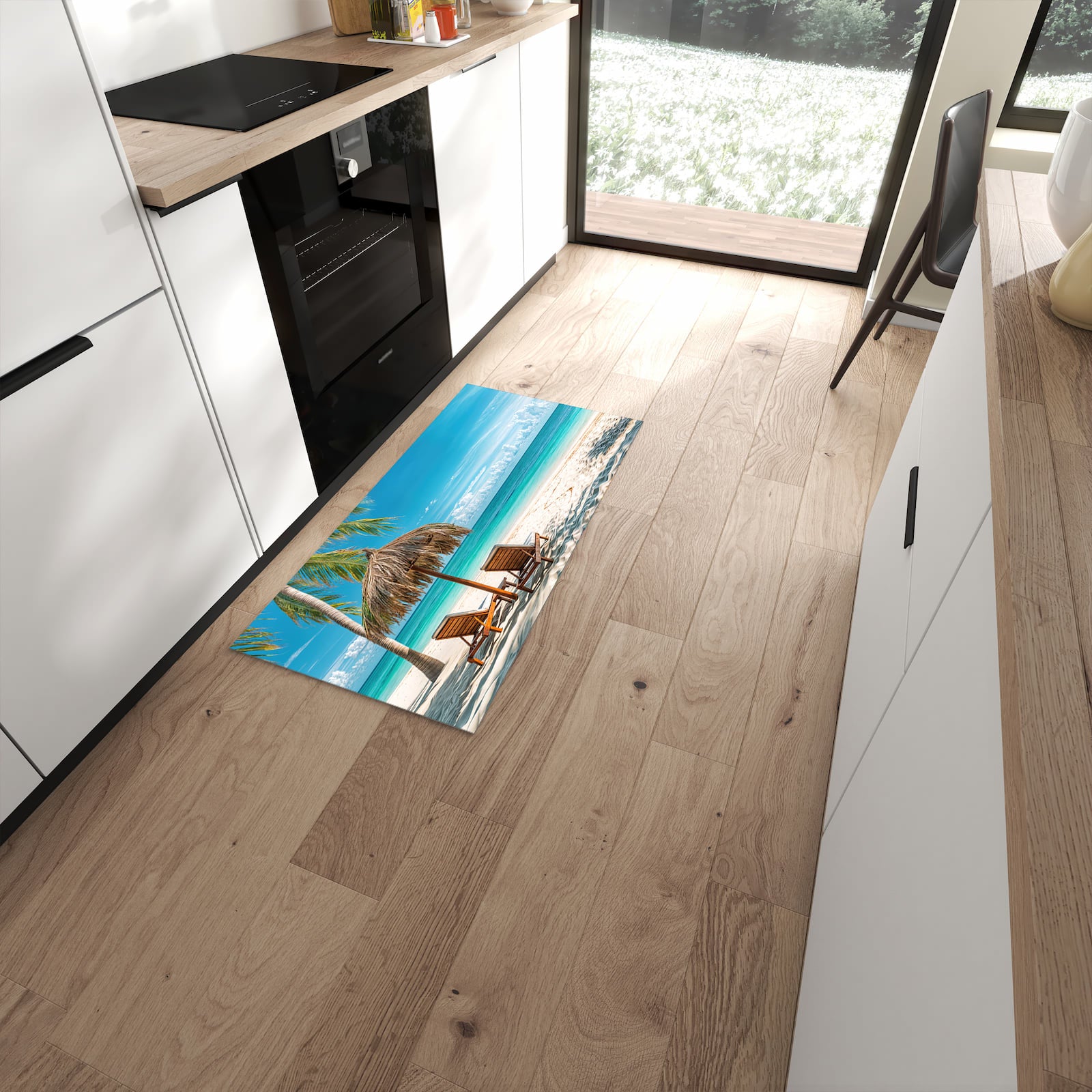 Küchenläufer mit Motiv Strandparadies für sicheren Stand im Eingangsbereich #grösse_60 x 120 cm