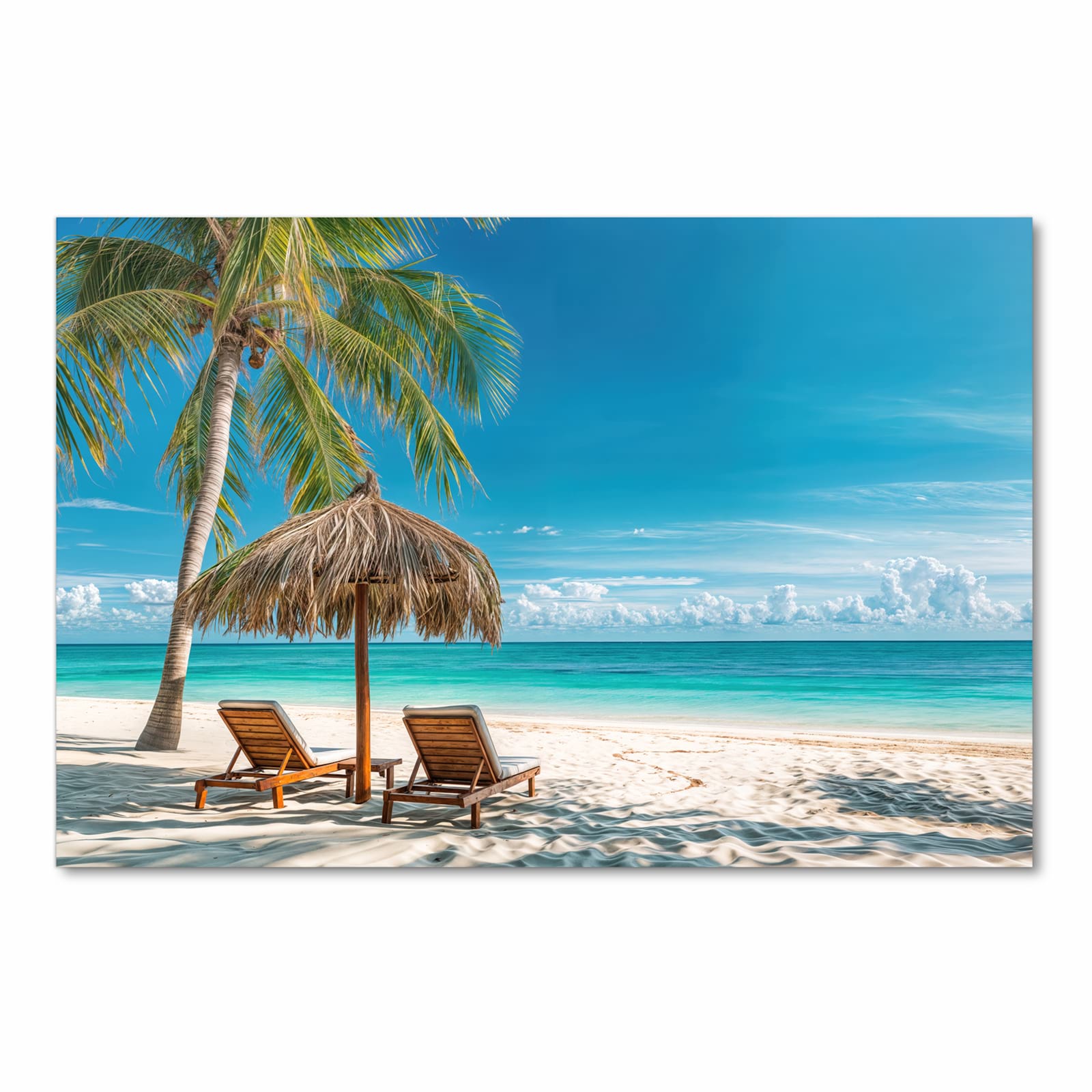 Rutschfester Küchenläufer mit Motiv Strandparadies in Frontansicht für sicheren Stand