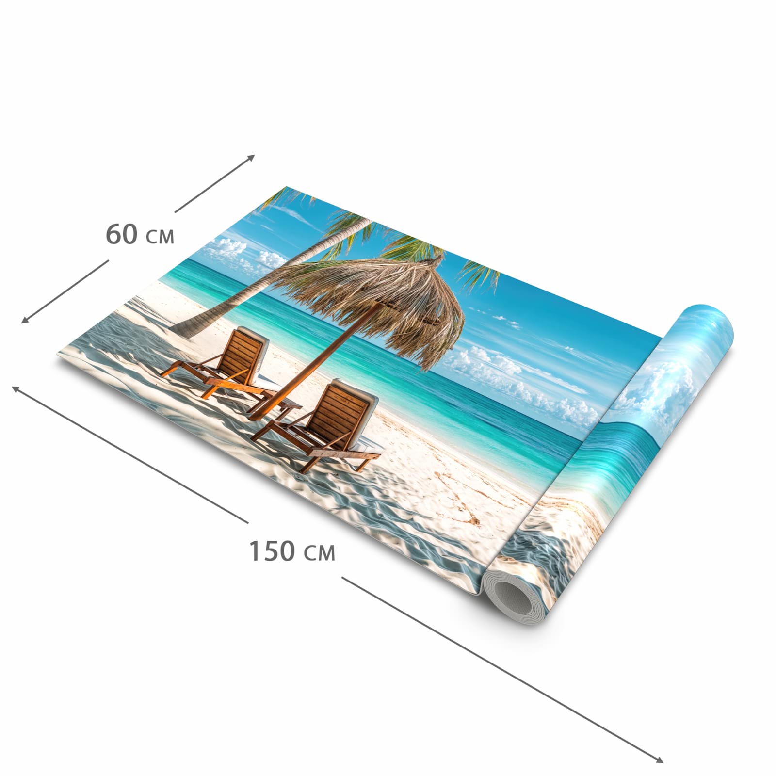 Küchenläufer mit Motiv Strandparadies in der Grösse 90x180 cm für Ordnung