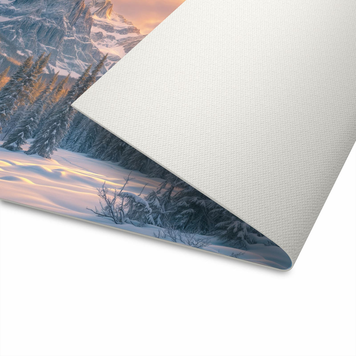 Rutschfester Küchenteppich mit Motiv Berglandschaft Winter für angenehme Haptik