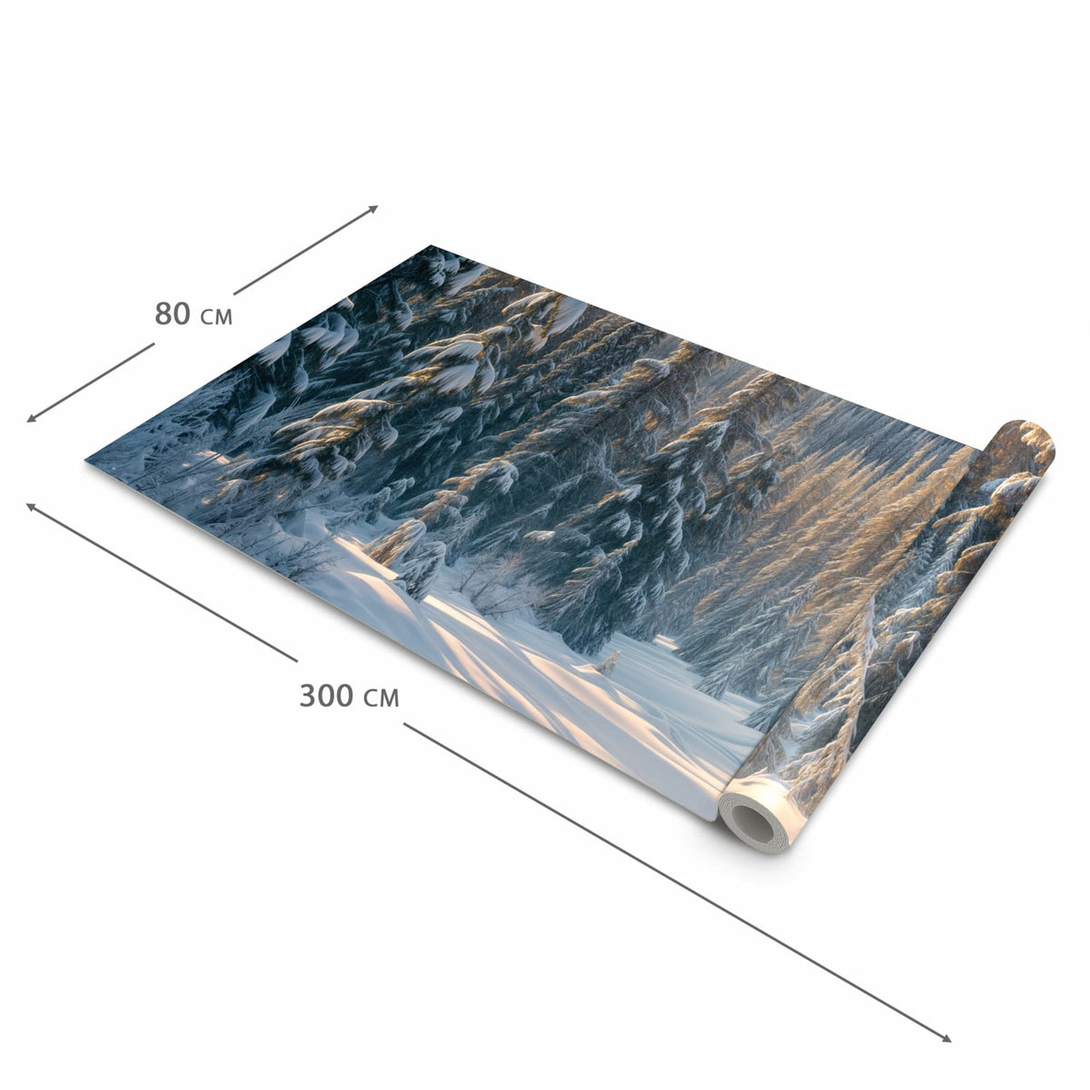 Fleckenresistenter rutschfester Küchenläufer mit Motiv Winterlandschaft in der Größe 90x180 cm