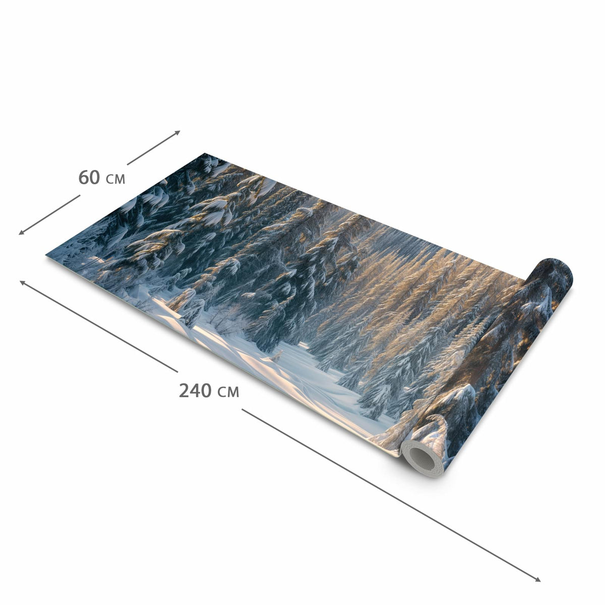 Rutschfester Küchenteppich mit Motiv Winterlandschaft in der Grösse 80x300 cm für sicheres Aufbewahren