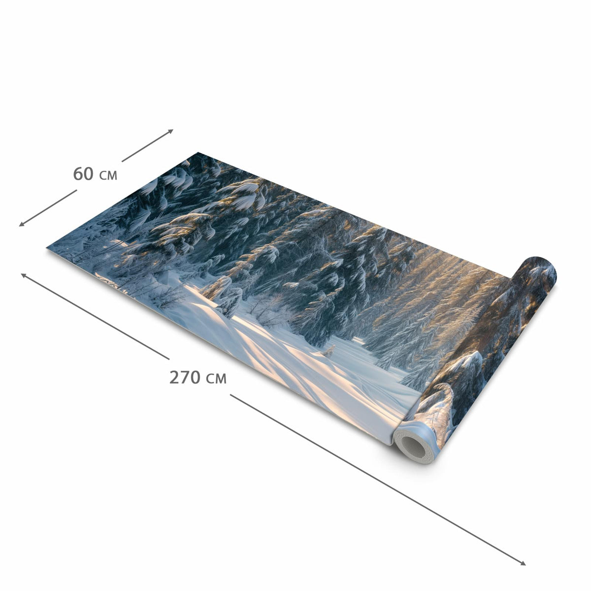 Zeitsparender waschbarer Küchenteppich mit Motiv Winterlandschaft in der Grösse 80x300 cm