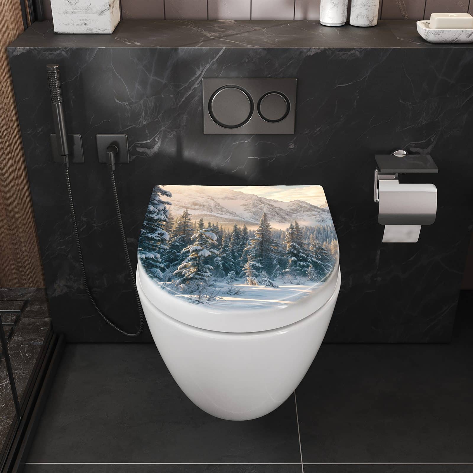 WC-Sitz mit Absenkautomatik Winterlandschaft