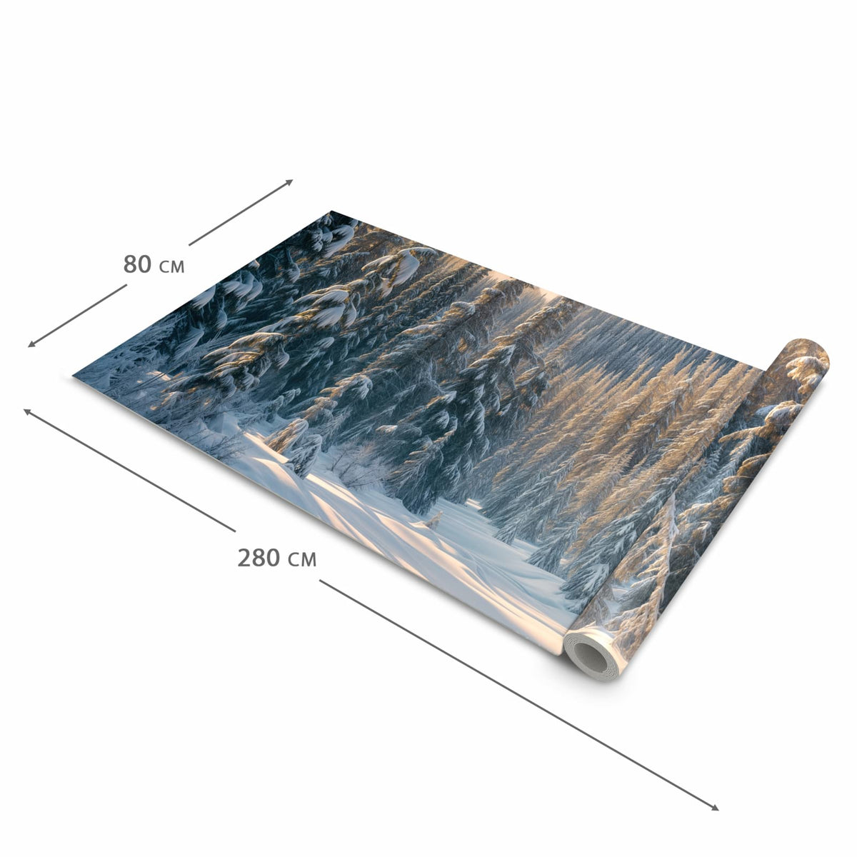 Wasserabweisender rutschfester Küchenläufer mit Motiv Winterlandschaft in der Grösse 90x180 cm