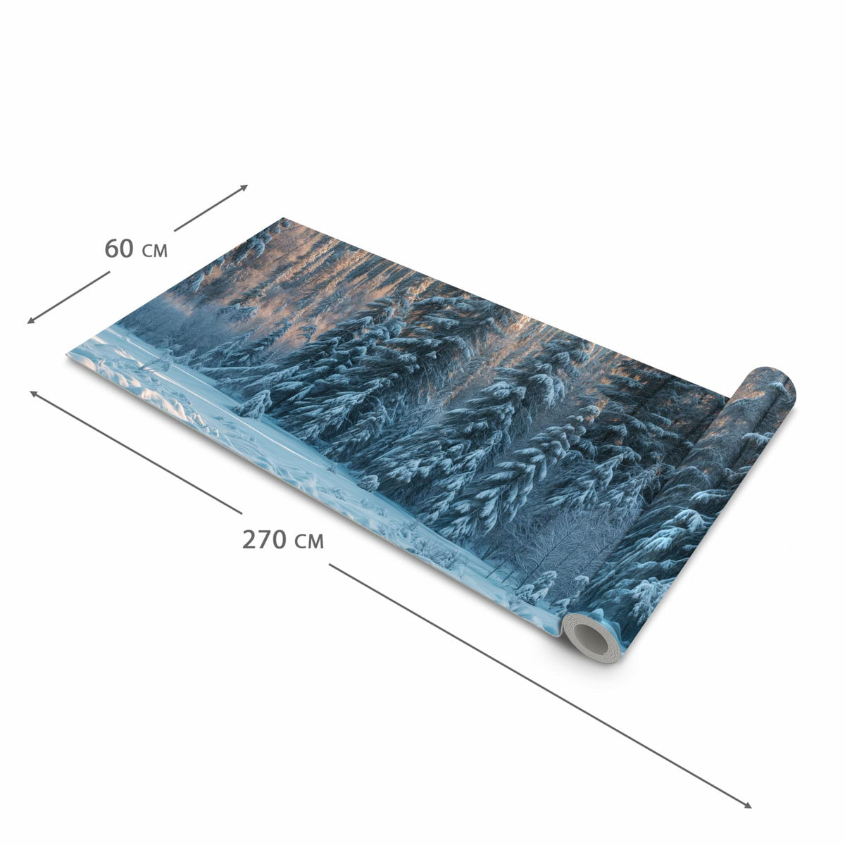 Waschbarer Teppich für Esstisch mit Motiv Schneebedeckte Berge in der Größe 80x300 cm