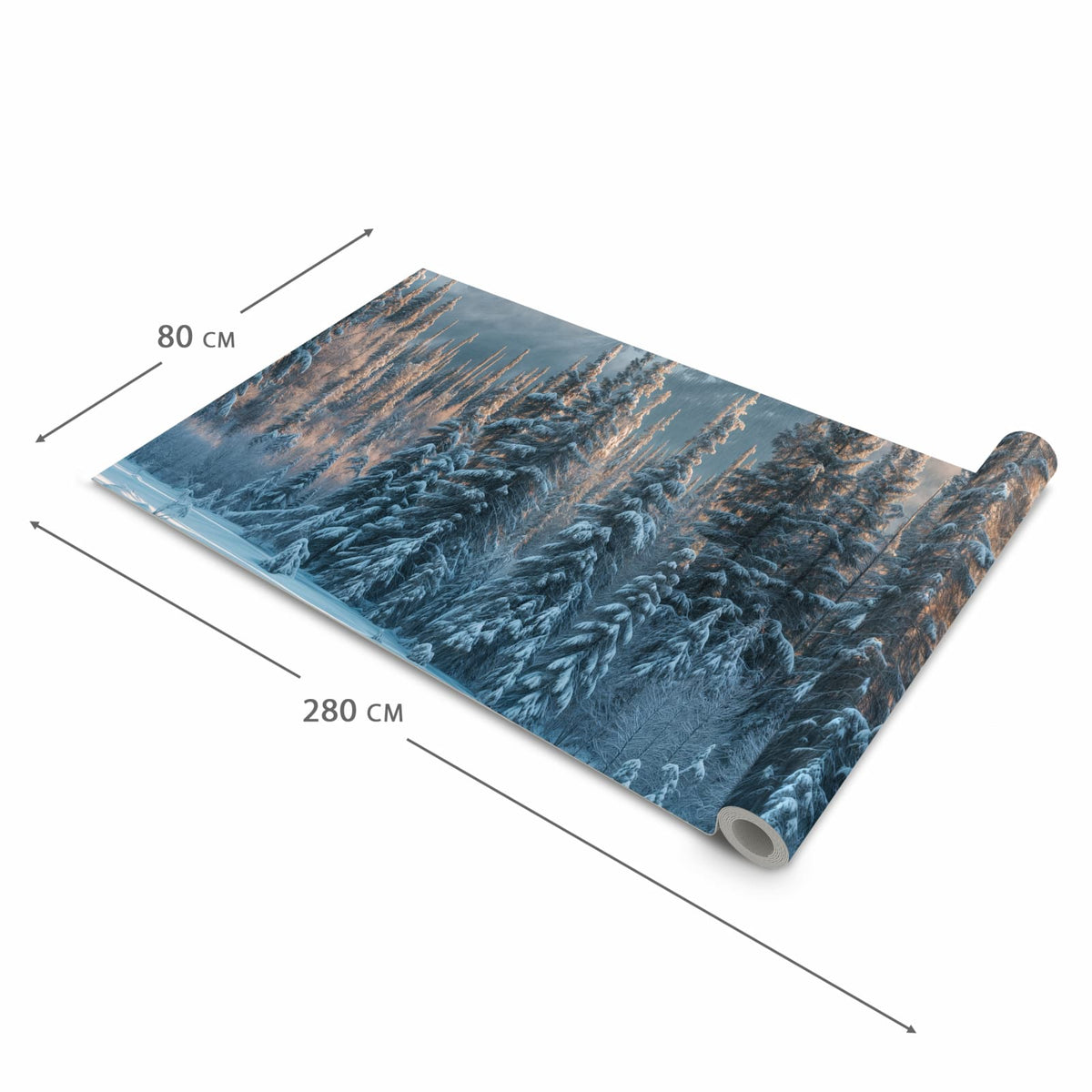 Rutschfester waschbarer Küchenteppich mit Motiv Schneebedeckte Berge in der Grösse 80x300 cm