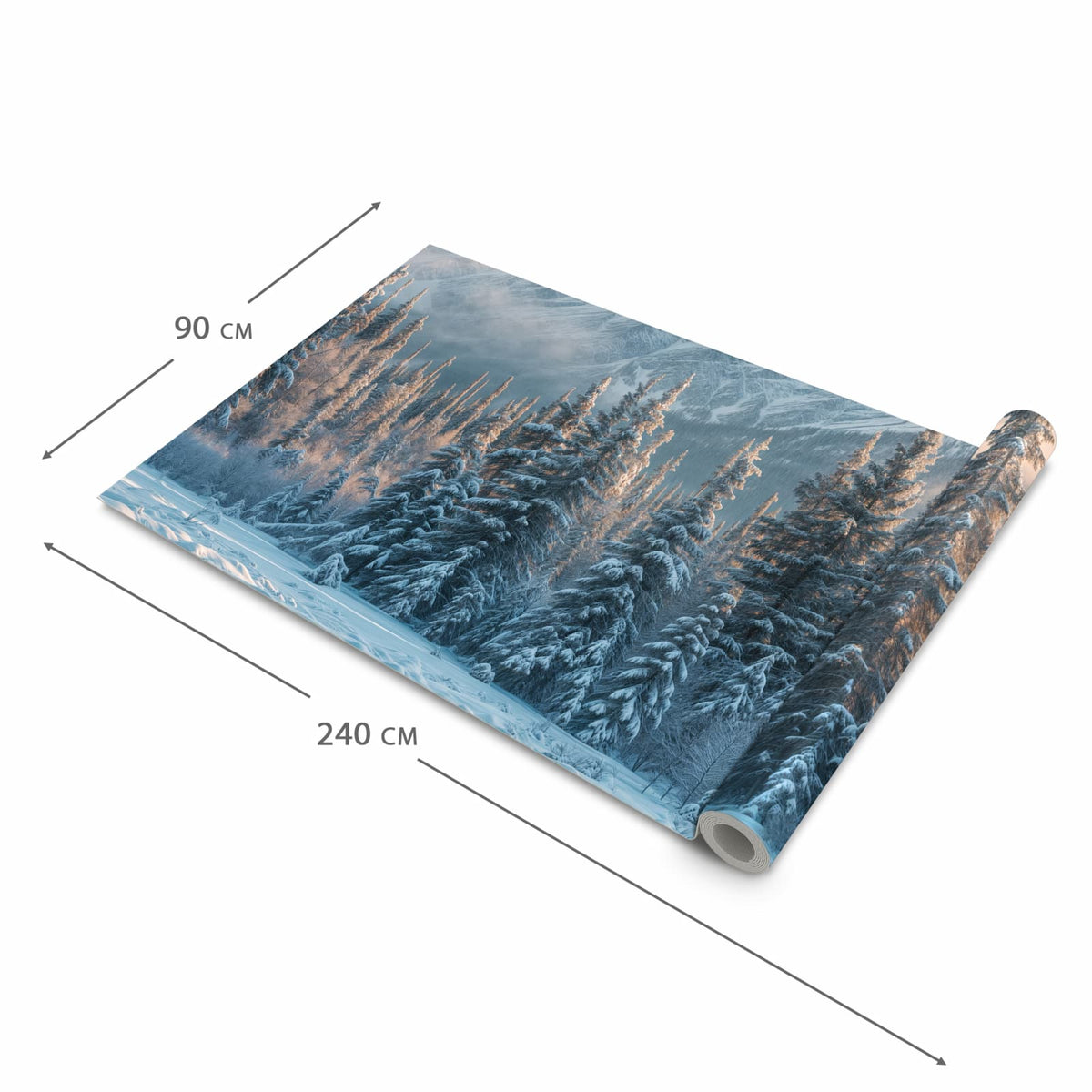 Küchenteppich mit Motiv Schneebedeckte Berge in der Grösse 80x300 cm für Ordnung & Übersicht