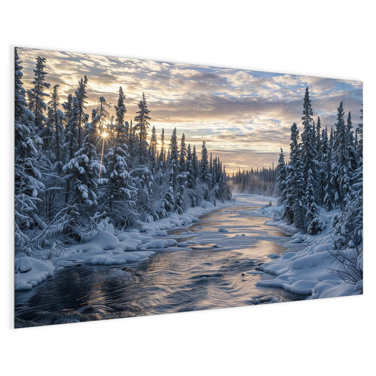 4 mm Glas statt lackiertem Blech – Magnettafel - Fluss zwischen Tannen