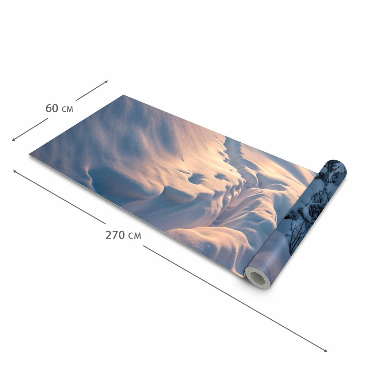 Komfortabler Küchenläufer mit Motiv Winter Sonnenuntergang in der Grösse 80x280 cm