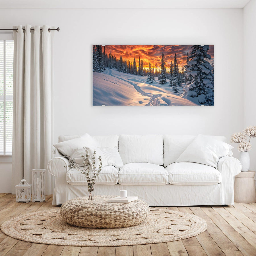 Maße Wandbild - Schneewehen im Abendrot - Querformat