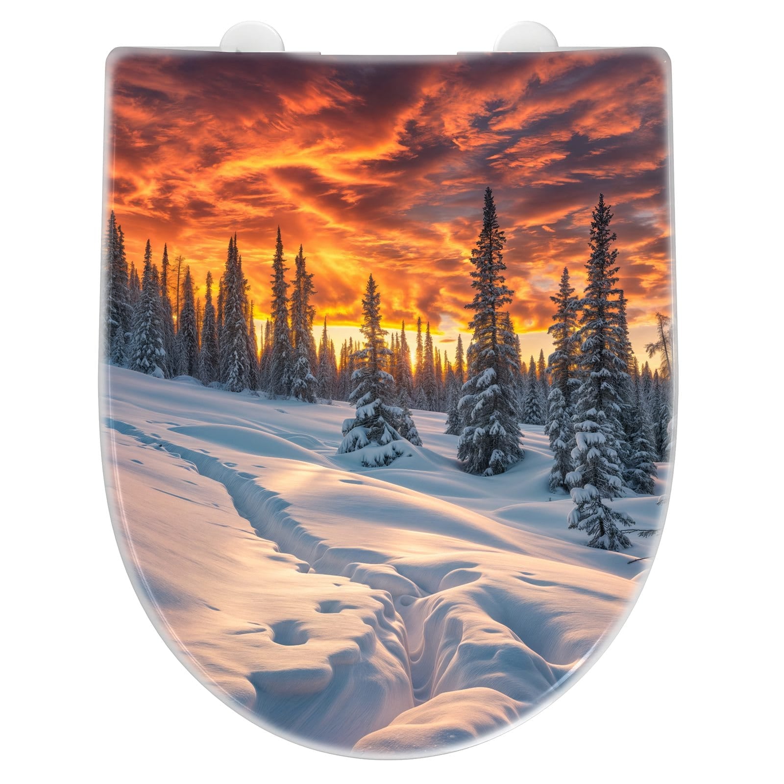 WC-Sitz mit Absenkautomatik Winter Sonnenuntergang