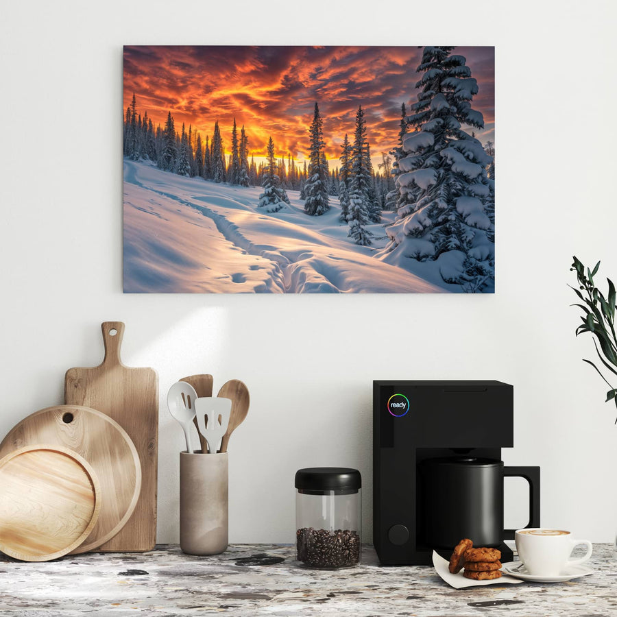 Maße Metall Magnettafel - Schneewehen im Abendrot