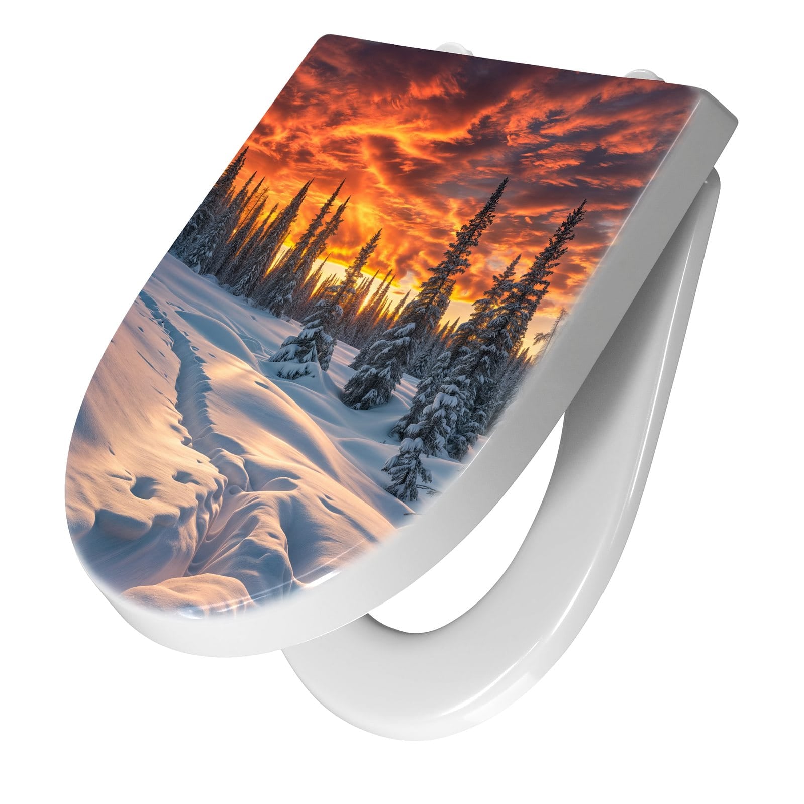 WC-Sitz mit Absenkautomatik Winter Sonnenuntergang