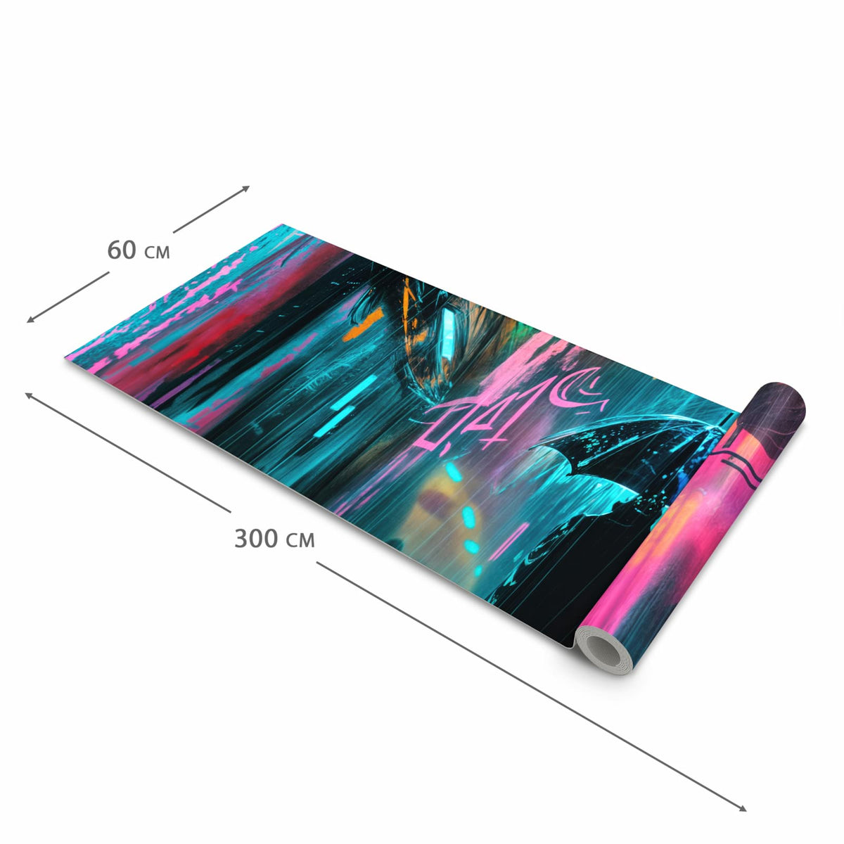 Bodenschonender Küchenteppich mit Motiv Regen bei Nacht in der Grösse 80x200 cm