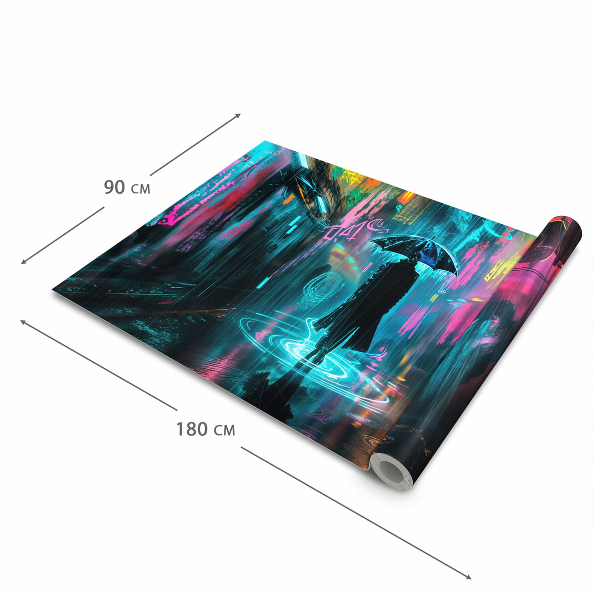 Zeitsparender Küchenläufer mit Motiv Regen bei Nacht in der Grösse 80x250 cm