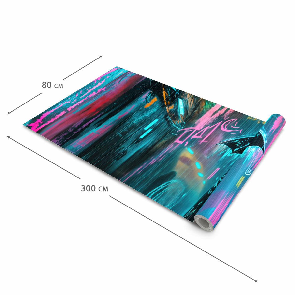 Küchenteppich mit Motiv Regen bei Nacht in der Grösse 80x250 cm für sicheres Aufbewahren