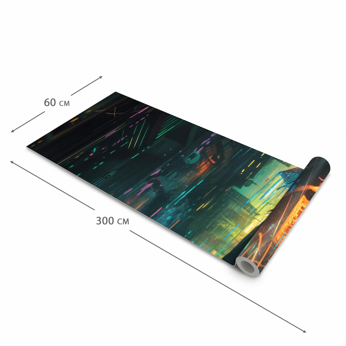 Langlebiger rutschfester Küchenläufer mit Motiv Regen Stadt Lichter in der Grösse 80x200 cm