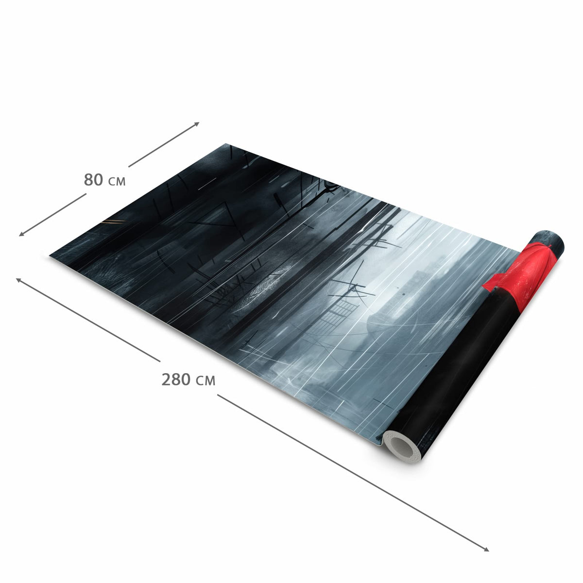 Zeitsparender waschbarer Küchenteppich mit Motiv Regenschirm im Regen in der Grösse 80x200 cm