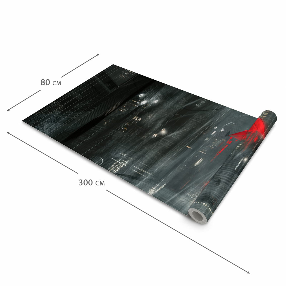 Hygienischer rutschfester Teppich mit Motiv Regenroter Schirm in der Grösse 60x90 cm