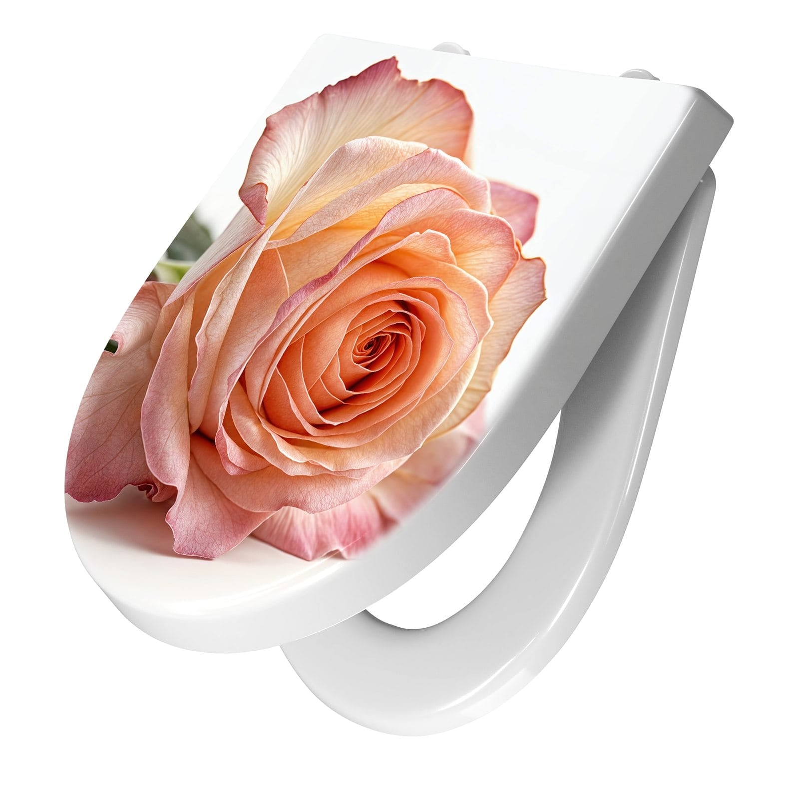 WC-Sitz mit Absenkautomatik Elegante Rose Blüte