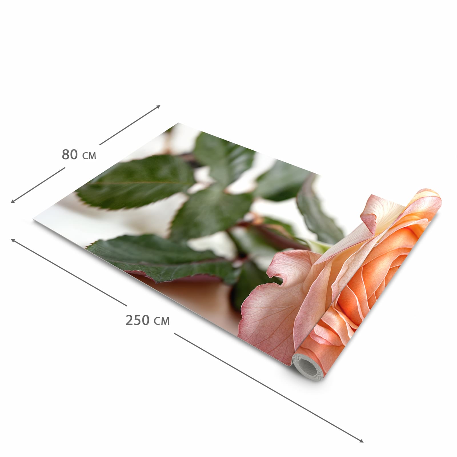 Geräuschdämpfender Läufer für die Küche mit Motiv Elegante Rose Blüte in der Größe 60x90 cm