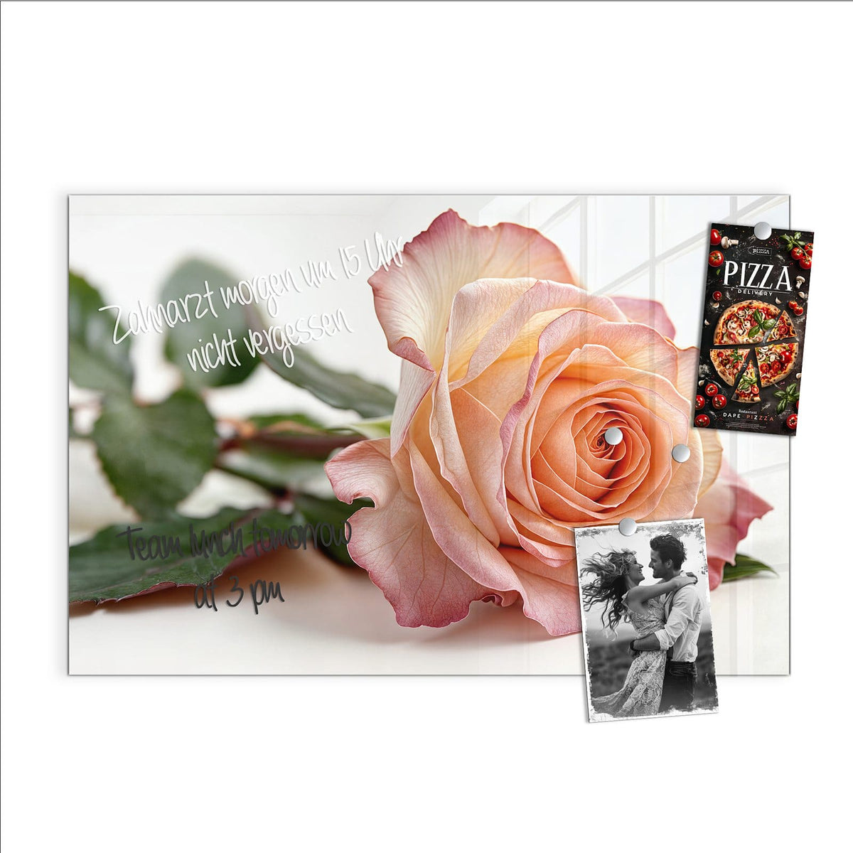 Beschreiben, abwischen, anheften – Magnettafel - Rose in Apricot