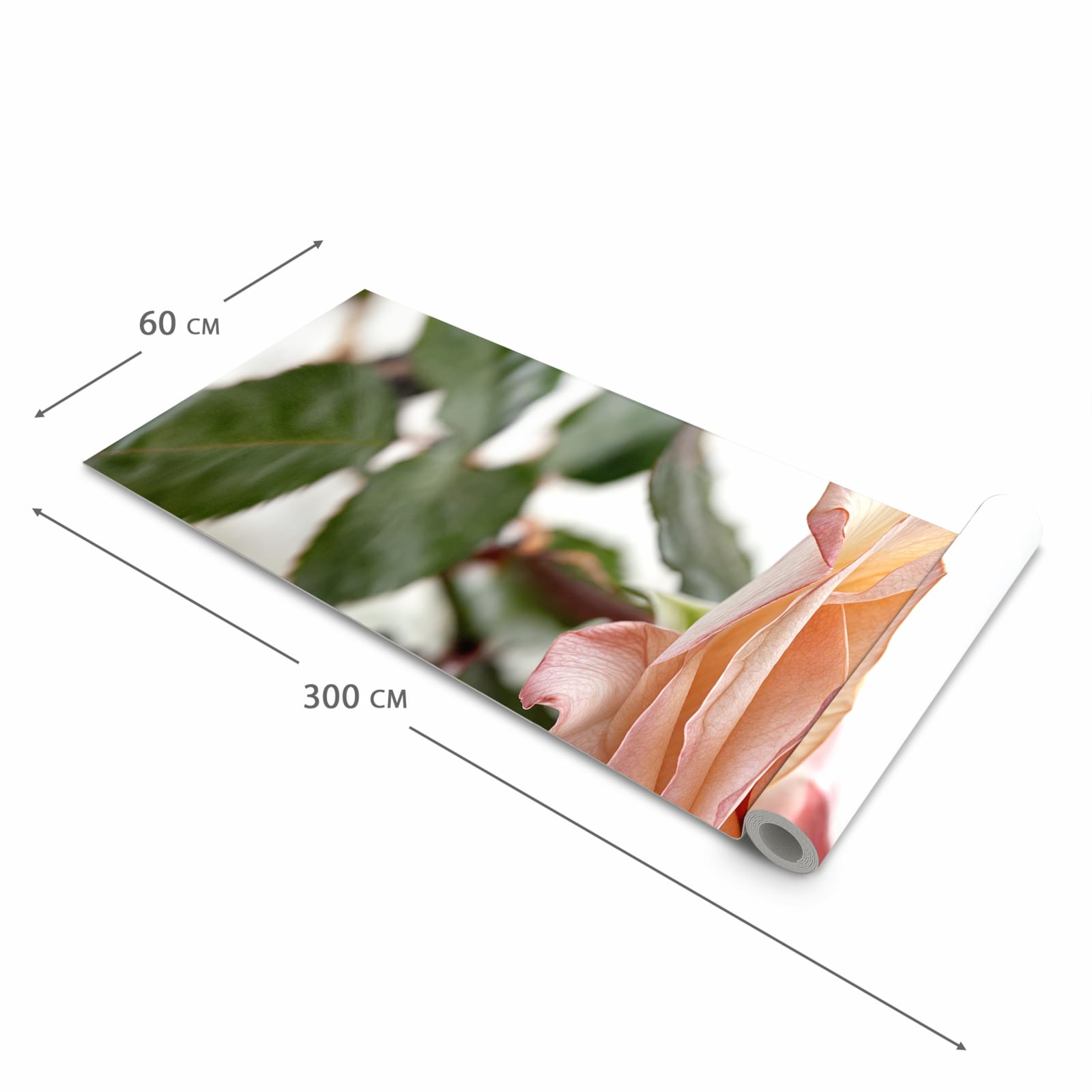 Formstabiler Küchenteppich mit Motiv Elegante Rose Blüte in der Grösse 60x90 cm