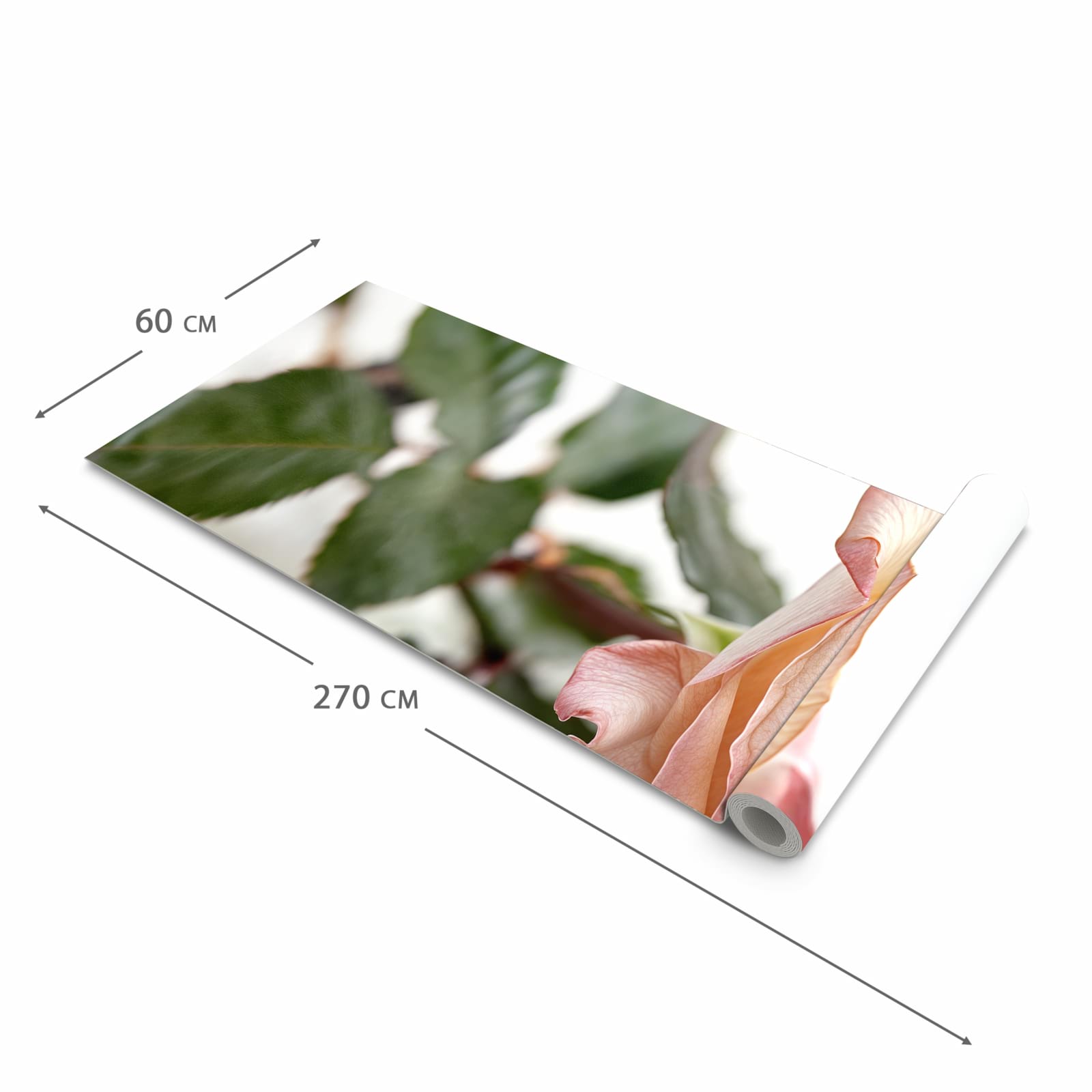 Farbbeständiger Teppich für die Küche mit Motiv Elegante Rose Blüte in der Grösse 60x90 cm