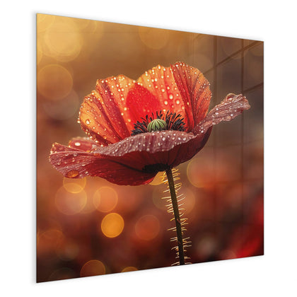 Magnettafel mit dem Motiv Blühende Mohnblume