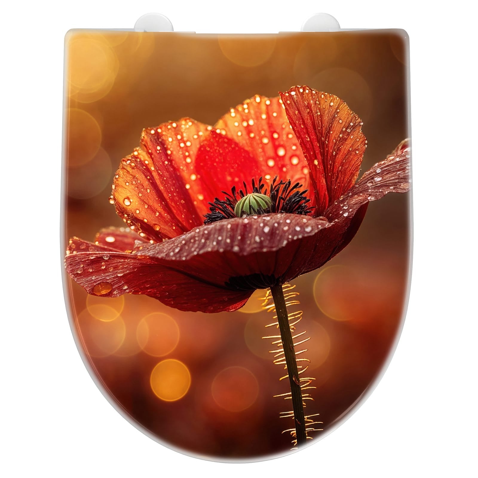 WC-Sitz mit Absenkautomatik Blühende Mohnblume