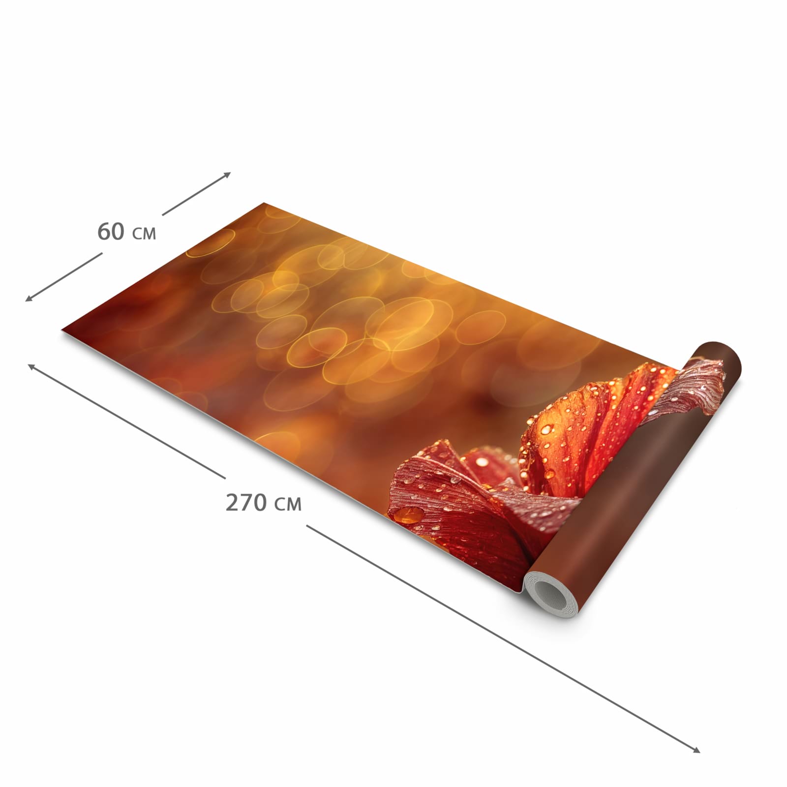 Komfortabler rutschfester Küchenläufer mit Motiv Blühende Mohnblume in der Größe 60x300 cm