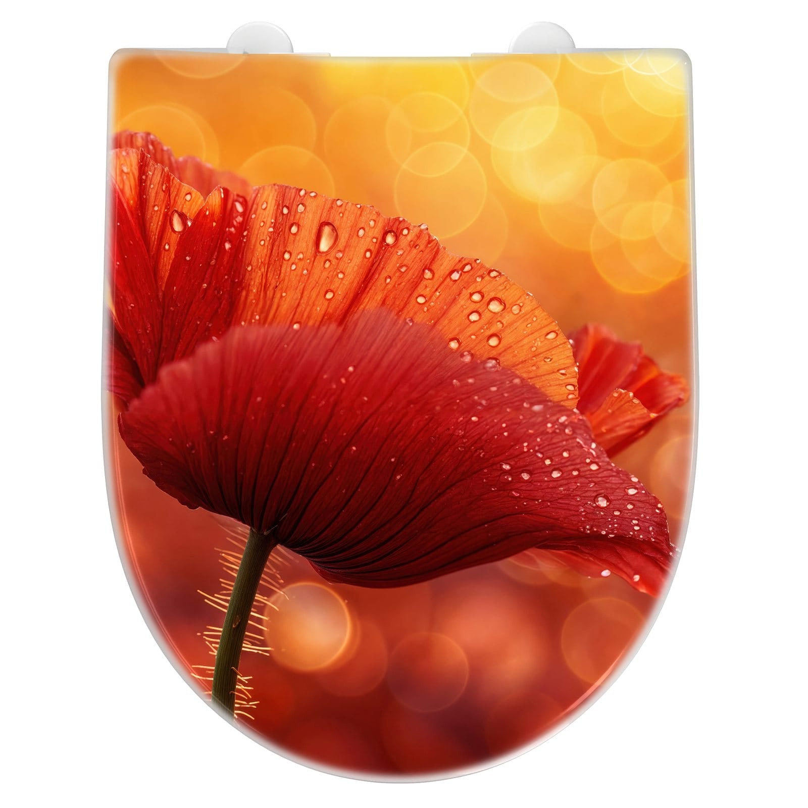 WC-Sitz mit Absenkautomatik Roter Blütentropfen