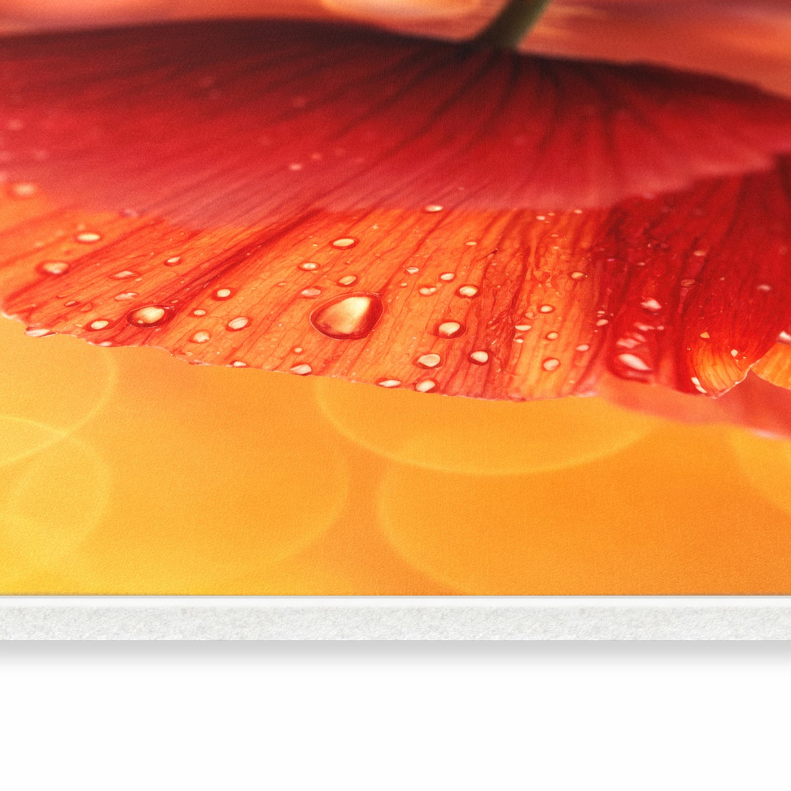 Rutschfester Küchenläufer mit Motiv Roter Blütentropfen in seitlicher Ansicht