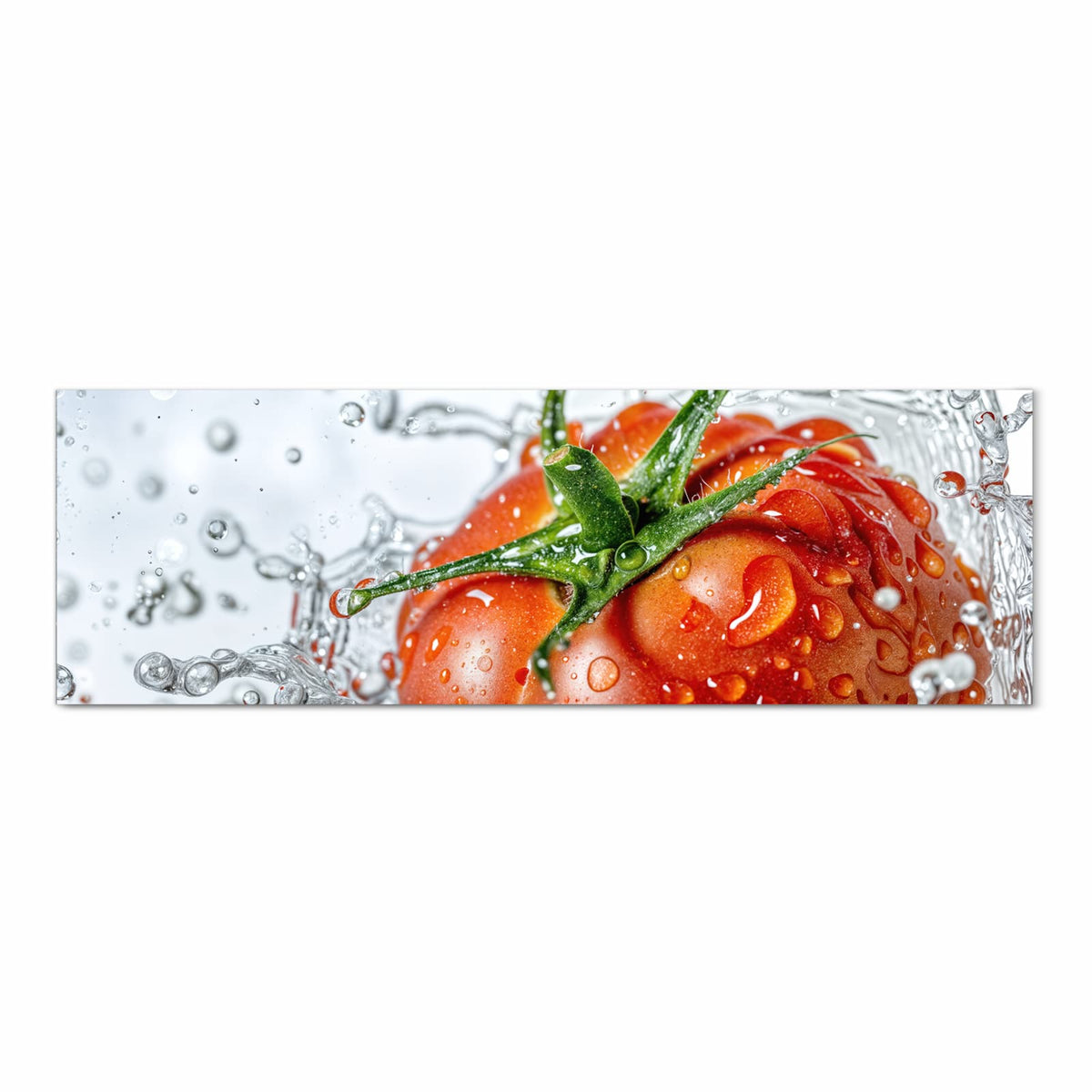Rutschfester Küchenteppich mit Motiv Tomate im Wasser in Frontansicht für Trittkomfort