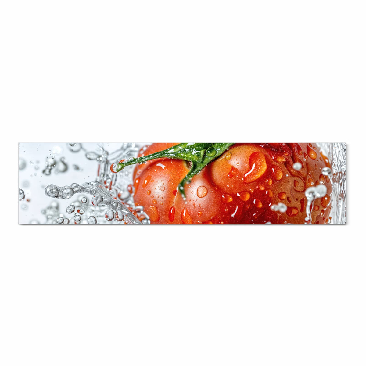 Zeitsparender Bodenläufer Teppich mit Motiv Tomate im Wasser in Frontansicht