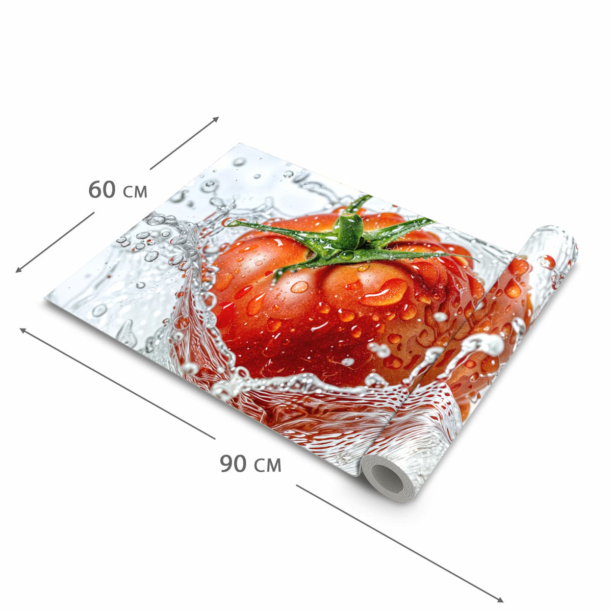 Hygienischer rutschfester Läufer mit Motiv Tomate im Wasser in der Grösse 60x270 cm