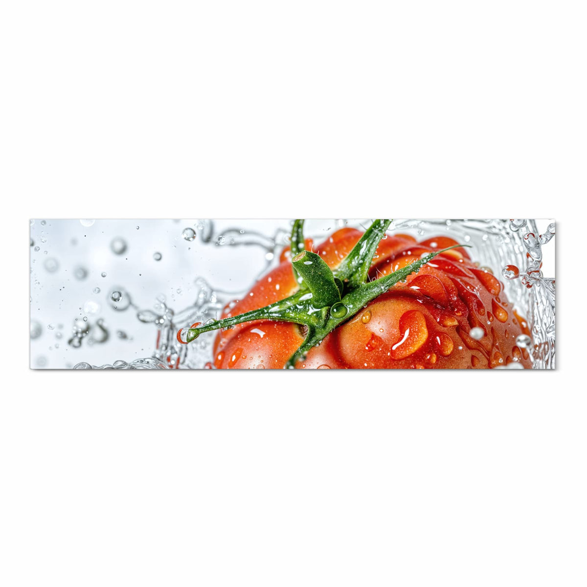Wasserabweisender Küchenteppich mit Motiv Tomate im Wasser in Frontansicht