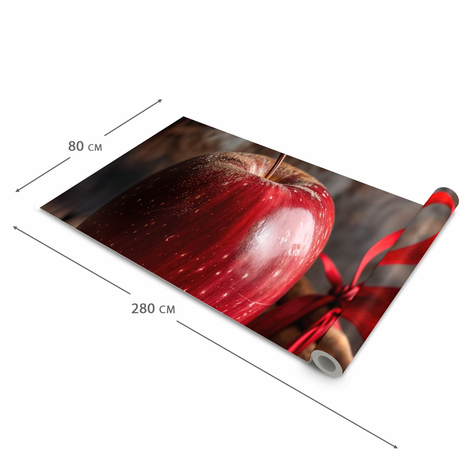 Fleckenresistenter Küchenläufer mit Motiv mit und Apfel in der Grösse 60x270 cm