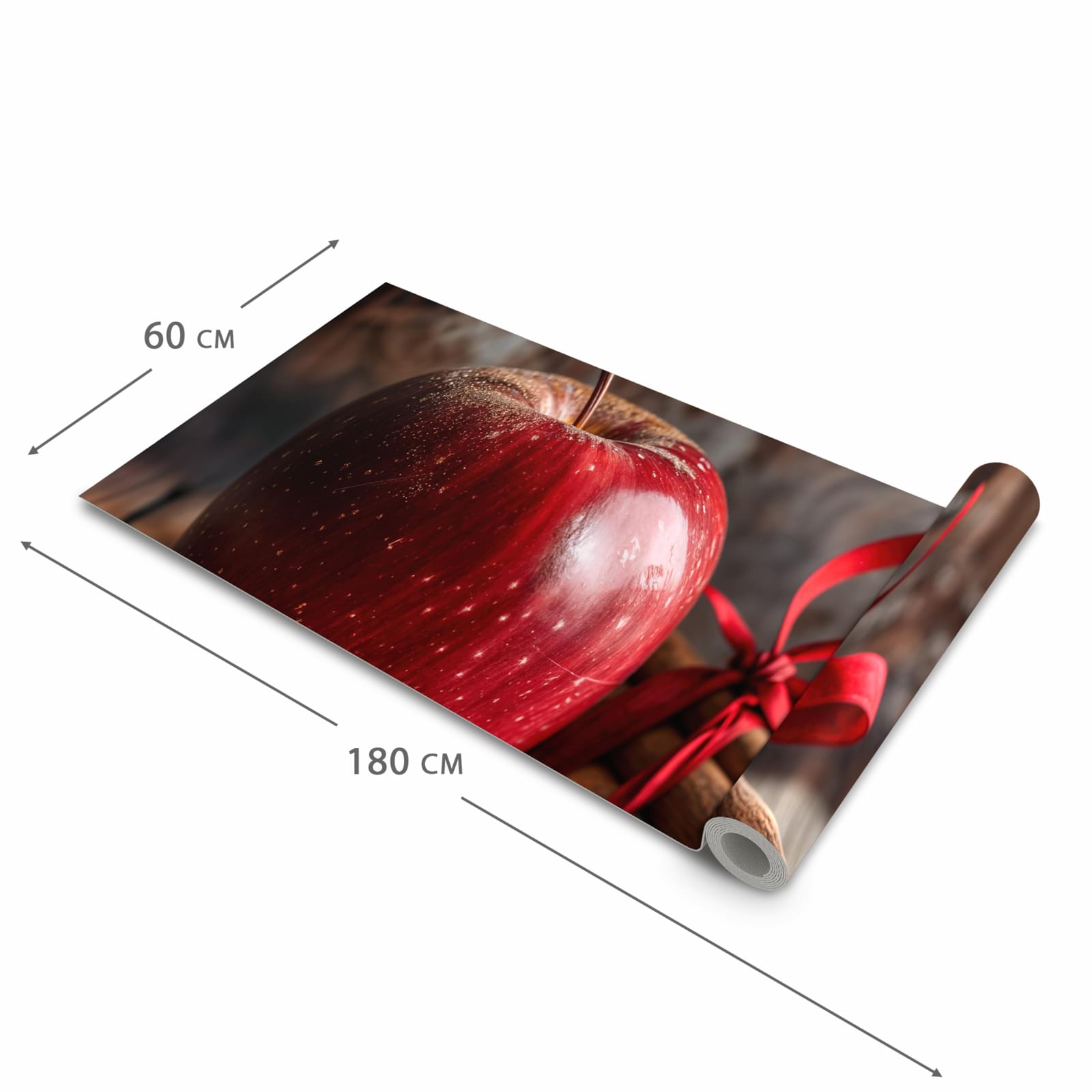 Küchenteppich mit Motiv mit und Apfel in der Grösse 60x270 cm für sichere Aufbewahrung