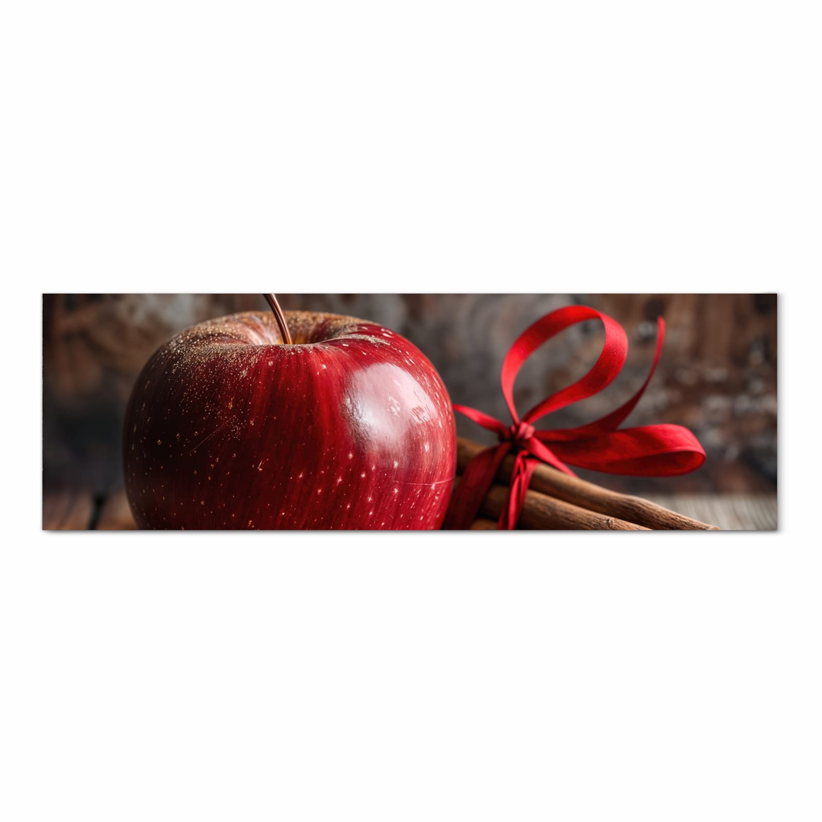 Feuchtigkeitsresistenter dünner Küchenteppich mit Motiv mit und Apfel in Frontansicht