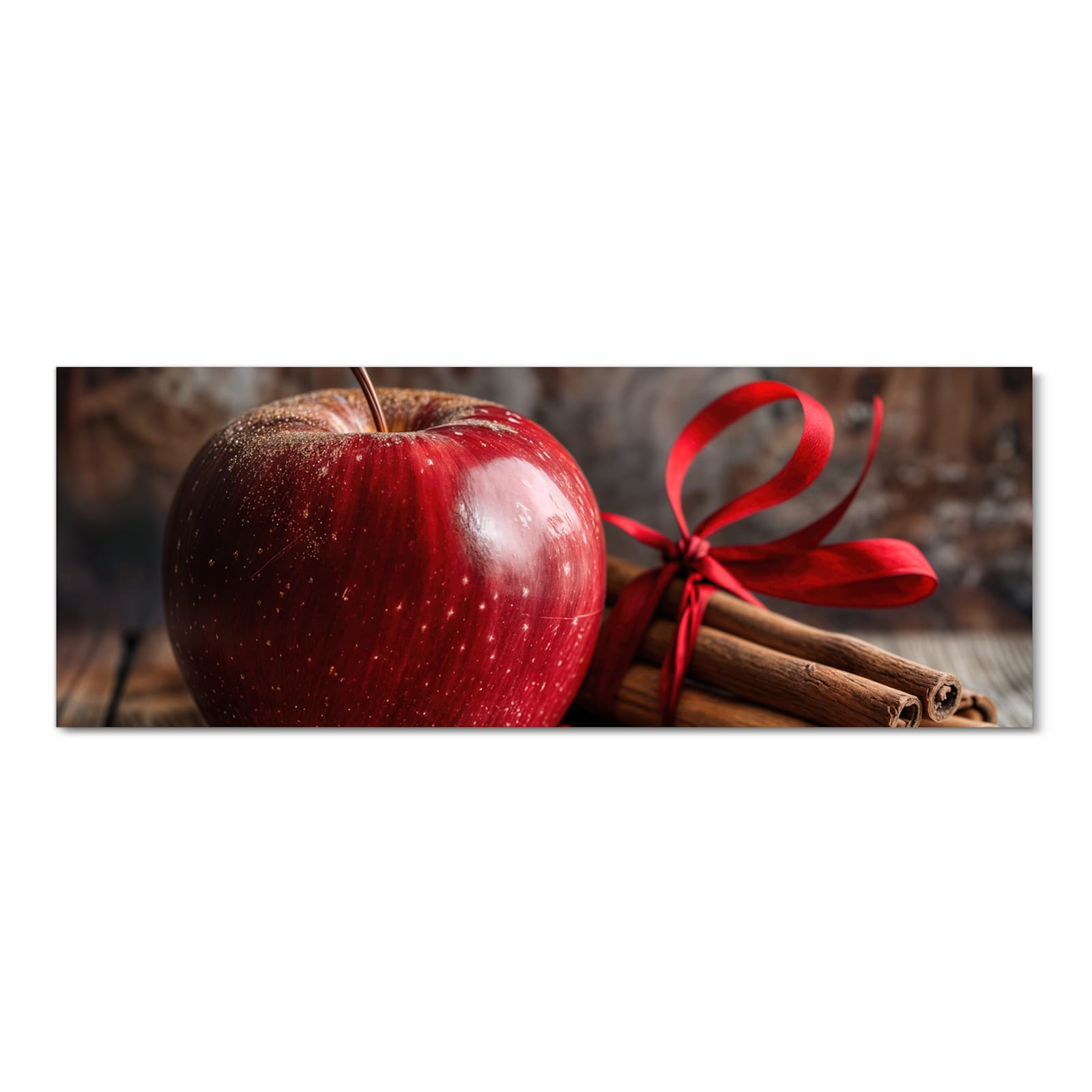 Bodenschonender Teppich fürs Esszimmer mit Motiv mit und Apfel in Frontansicht, waschbar