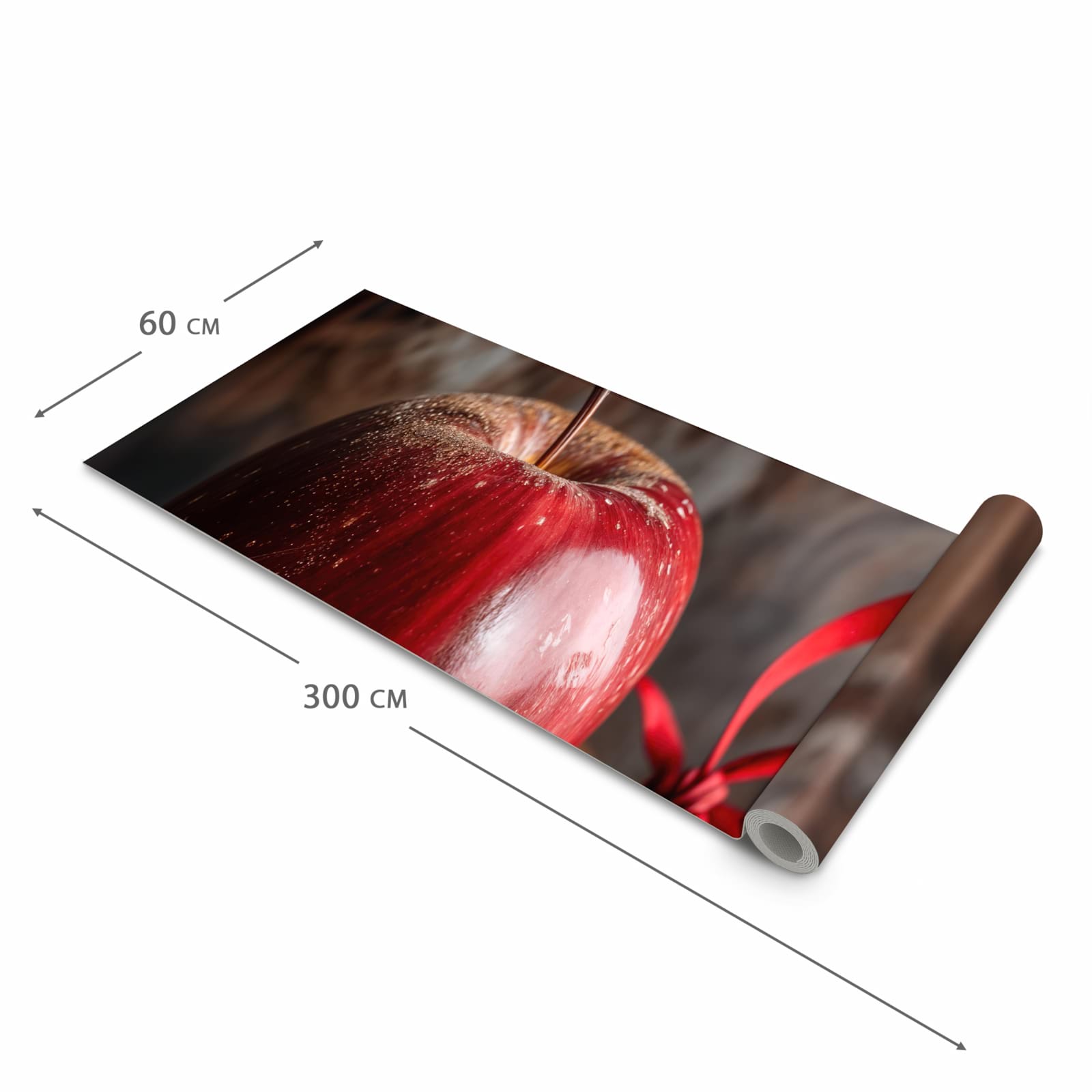 Abriebfester Küchenteppich mit Motiv mit und Apfel in der Grösse 60x270 cm für die Küche