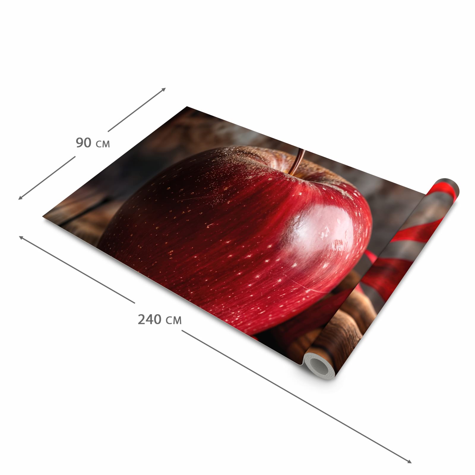 Langlebiger Küchenläufer mit Motiv mit und Apfel in der Grösse 60x270 cm