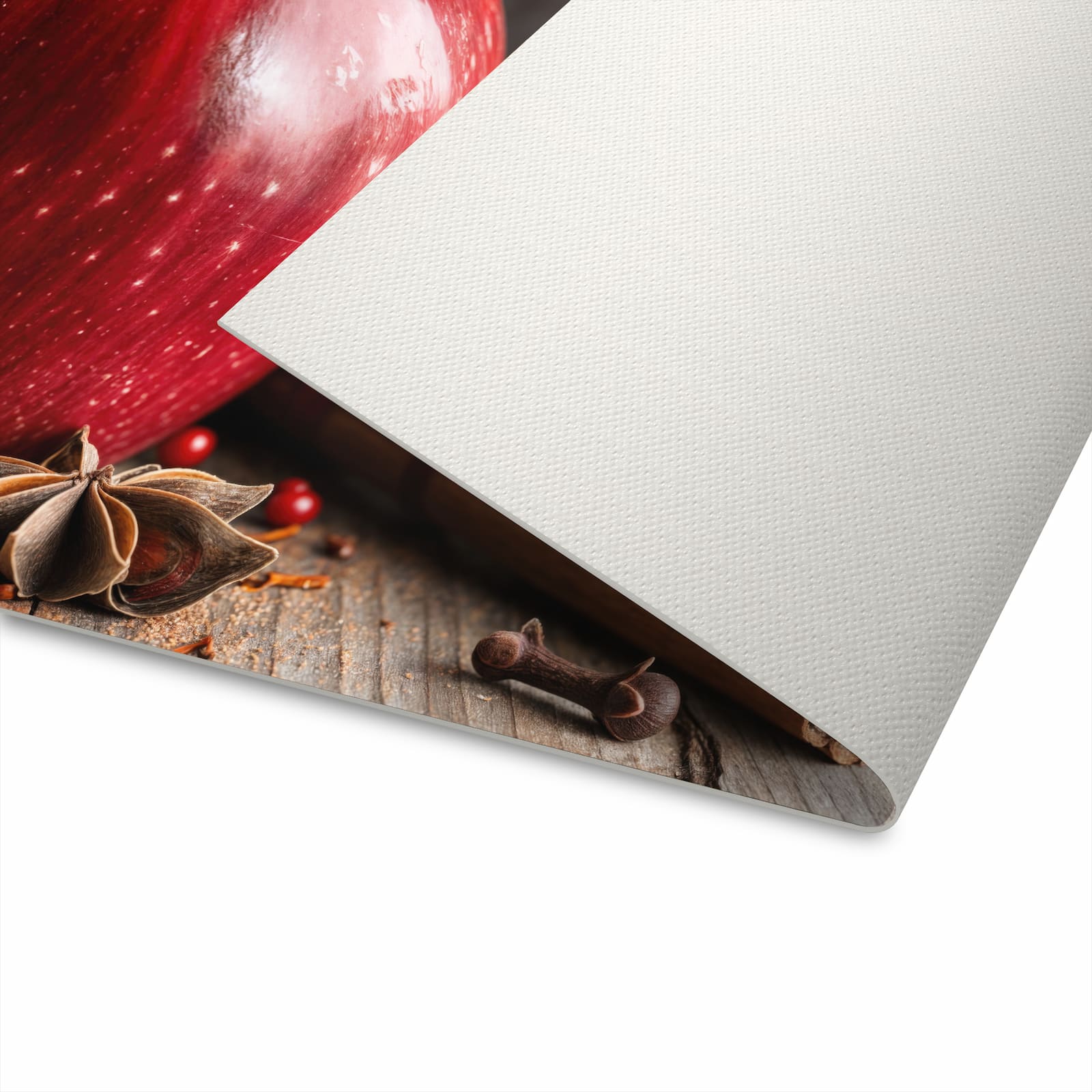 Dünner Küchenteppich mit Motiv mit und Apfel zur sicheren Aufbewahrung in Unterseite