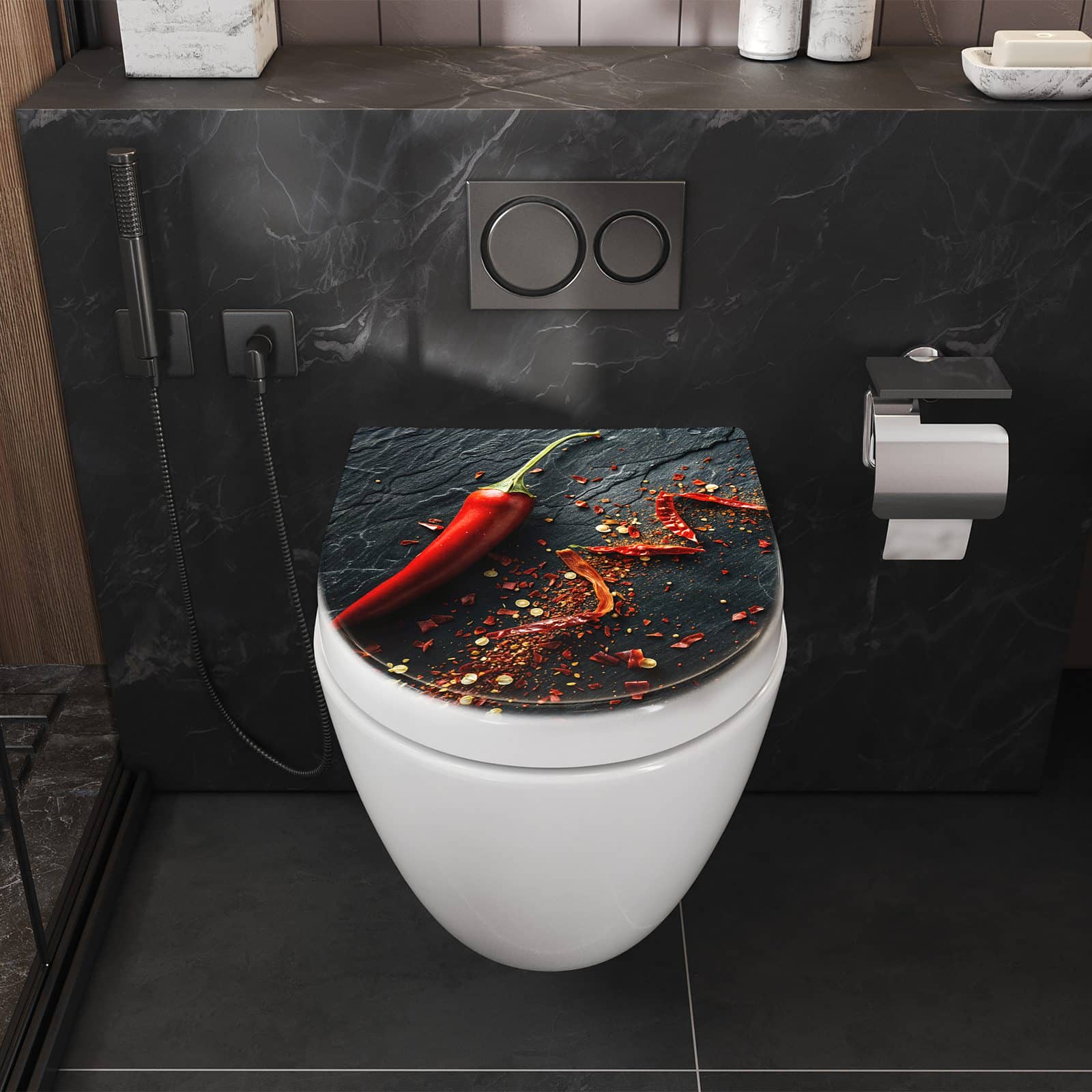 WC-Sitz mit Absenkautomatik Chili Auf Schiefer